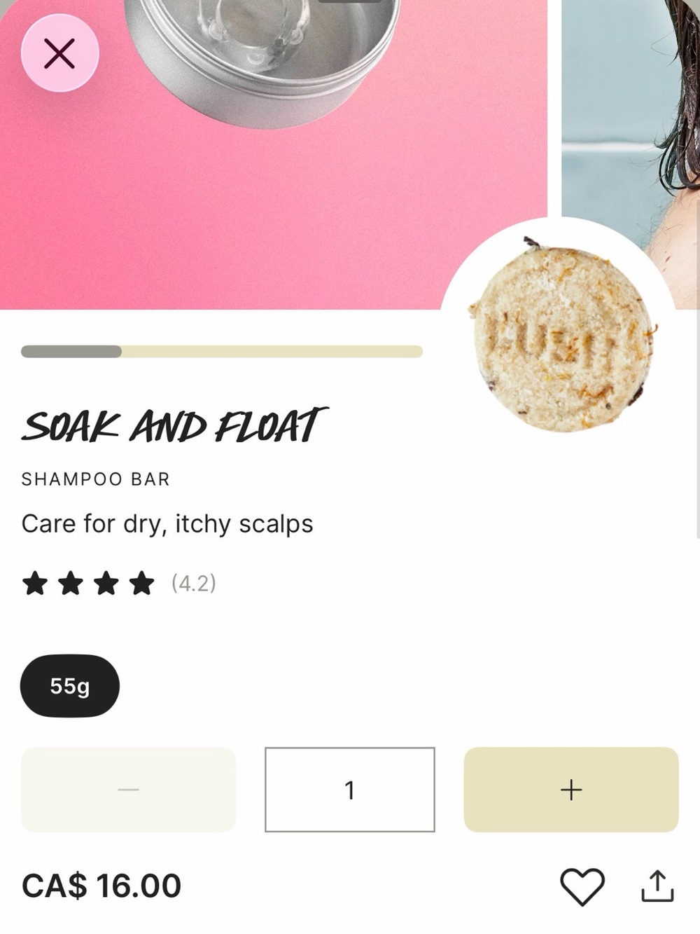 Lush Soak and Float Shampoo Bar